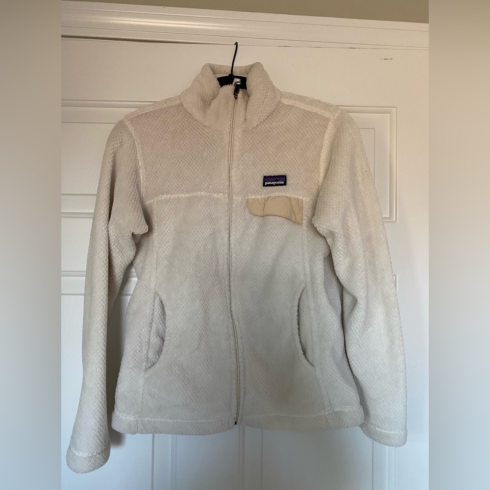 White Patagonia zip up. Good condition.
